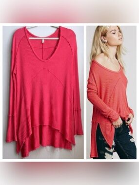 FREE PEOPLE Drippy Thermal Sunset Park Top Size XS